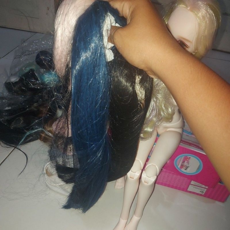 wig rambut doll BJD 60cm kode Doll