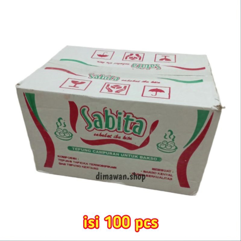 

SABITA tepung pengenyal bakso 35 gram 1 dus ( 100pcs )