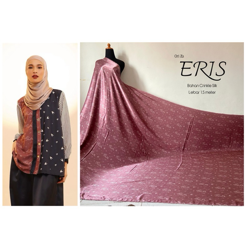 Kain Ori Zaskia Sungkar Motif Eris Bahan Crinkle Silk dan Aurora Bahan Shimmer Silk