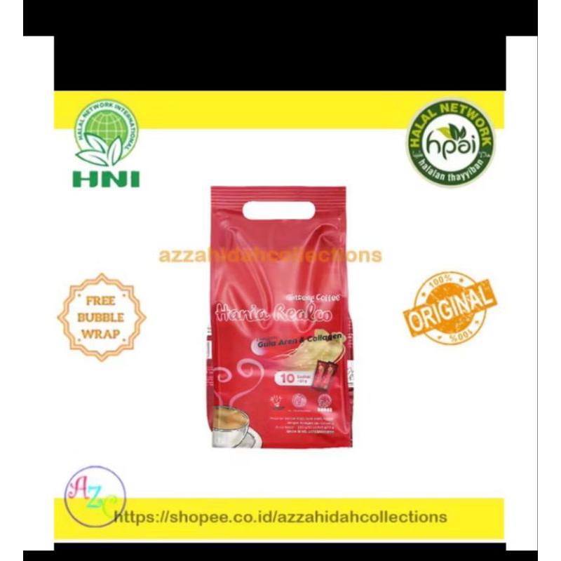 

￼realco ginseng coffe hni hpai minuman serbuk kopi kandungan gula aren krimer kolagen dan ginseng