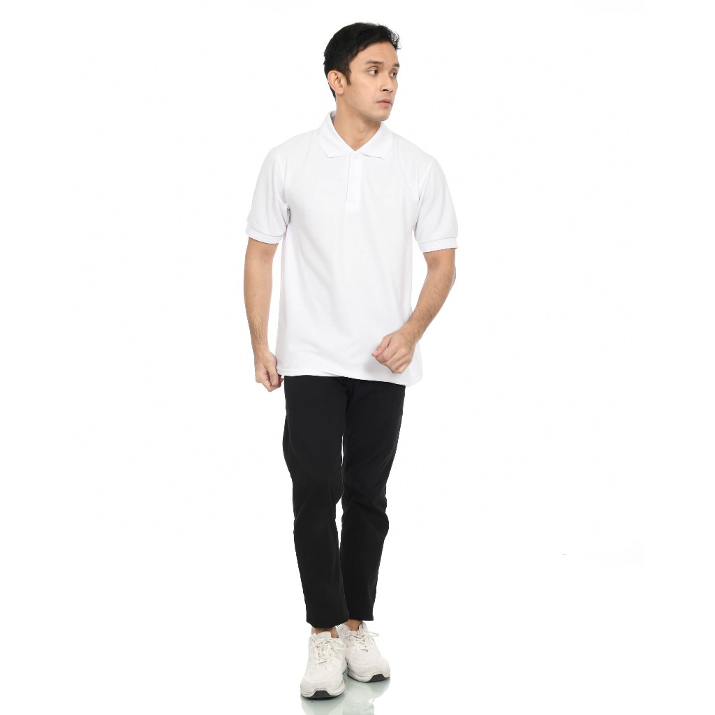 Polo Shirt Polos Putih / Kaos Berkerah / Kaos Polo Lengan Pendek / Kaos Polo Putih