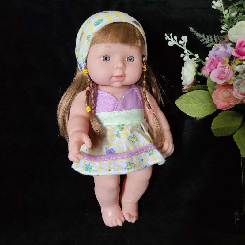 Boneka Bicara Menangis Cantik Vinyl Silikon Mandi 30cm