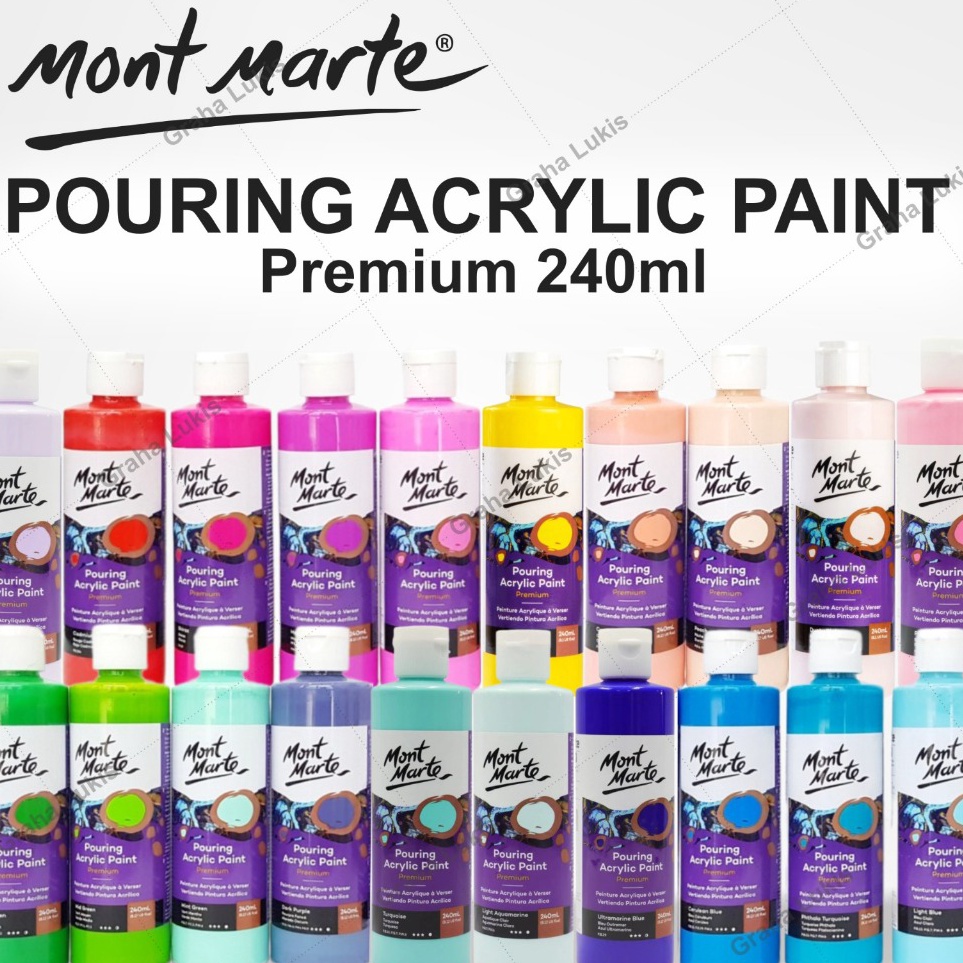 

ART Y3P8 Mont Marte Pouring Acrylic Paint 24ml Varian Warna Warni