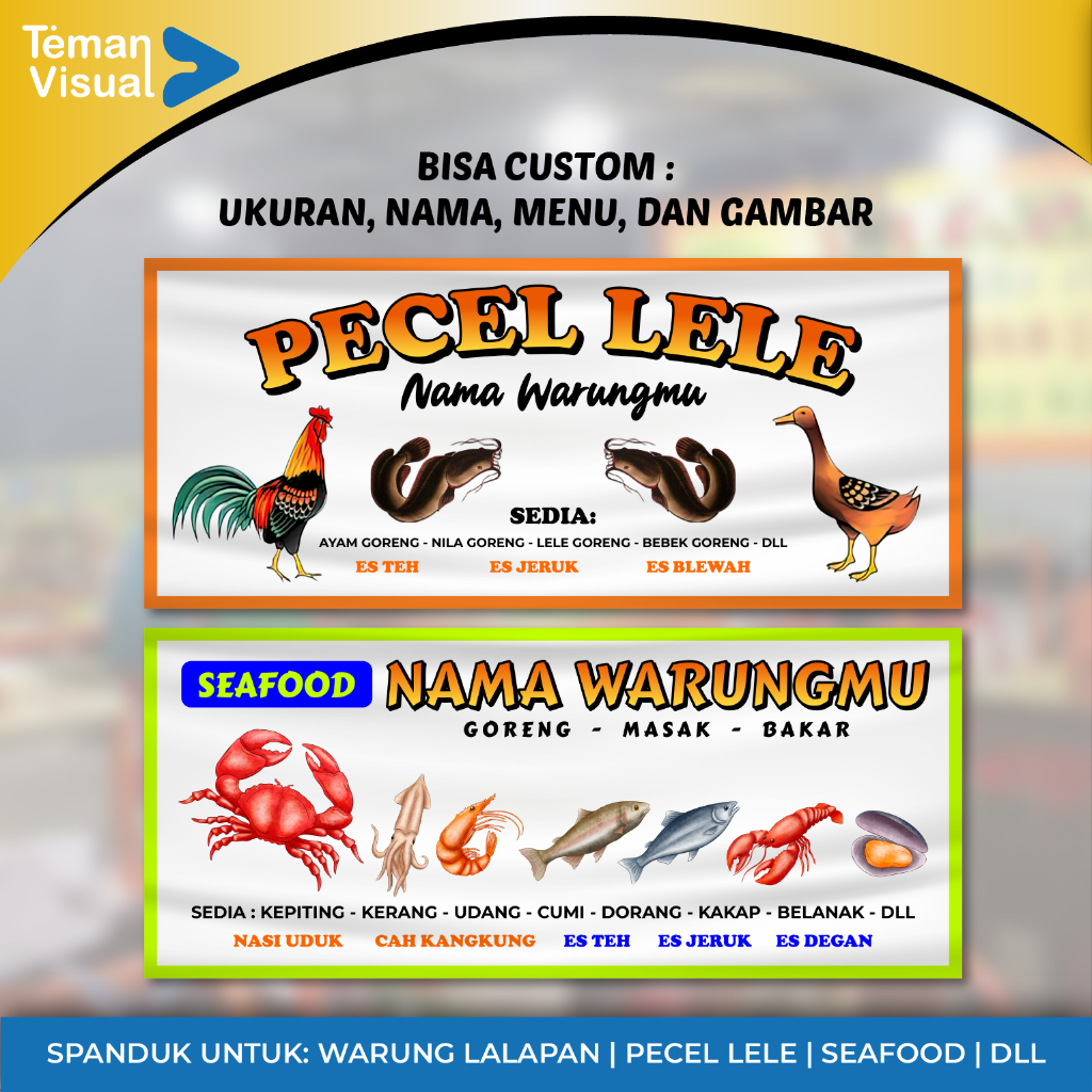 [TEMAN VISUAL] JASA DESAIN SPANDUK LALAPAN | PECEL LELE | DLL