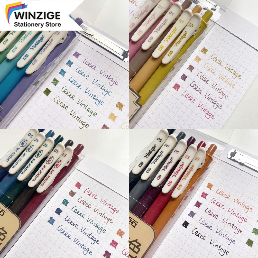 

ART F2Q Winzige 5Pcs gel pens set 5mm pulpen warna warni pulpen gel aesthetic vintage color retractable gel pens lucu pen mekanik 2 colors