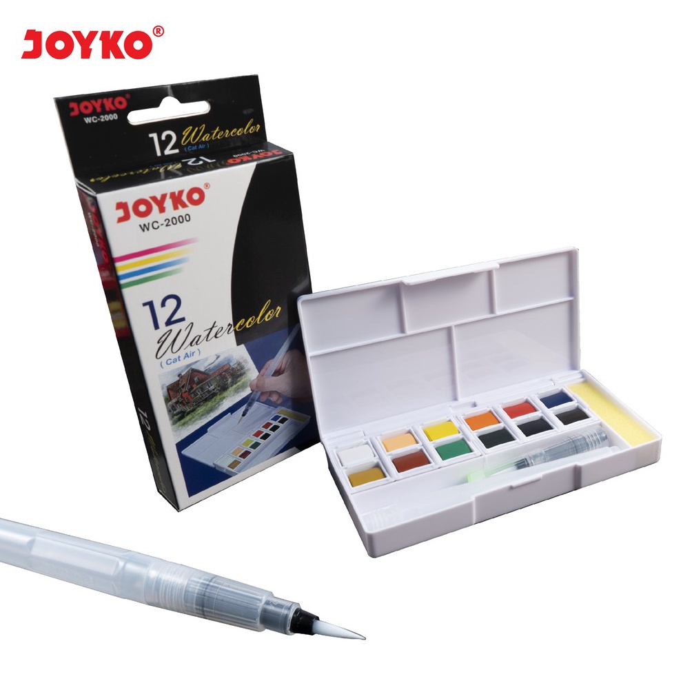 

ART D1W5 Watercolor Cat Air Joyko WC2 12 Colors Warna