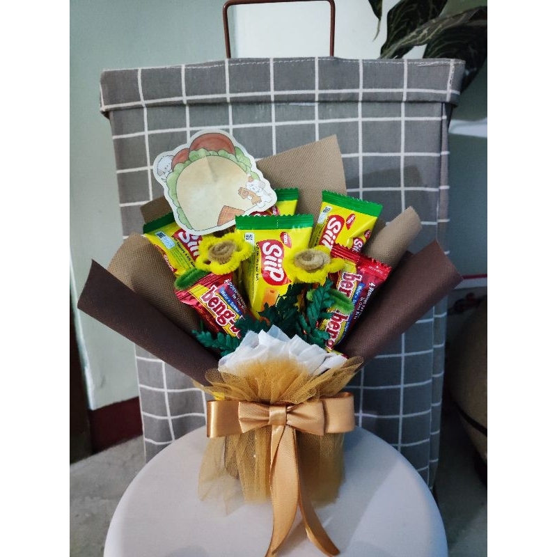 

Buket Snack Tema Warna COKLAT - Free Paperbag