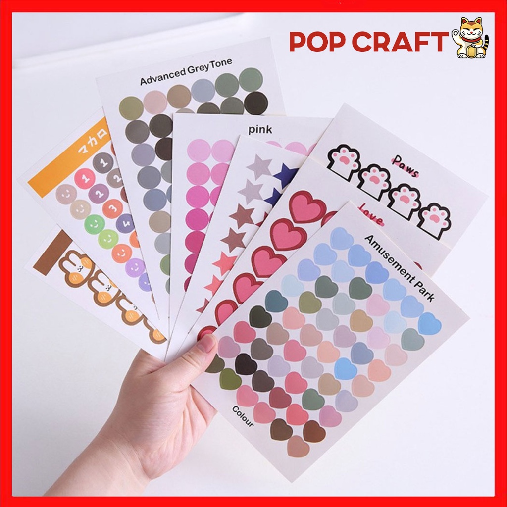 

PC Stiker DIY Aesthetic Nomor Angka Japanese Style Sticker Deco DIY Planner Stiker Dots Love - SD02