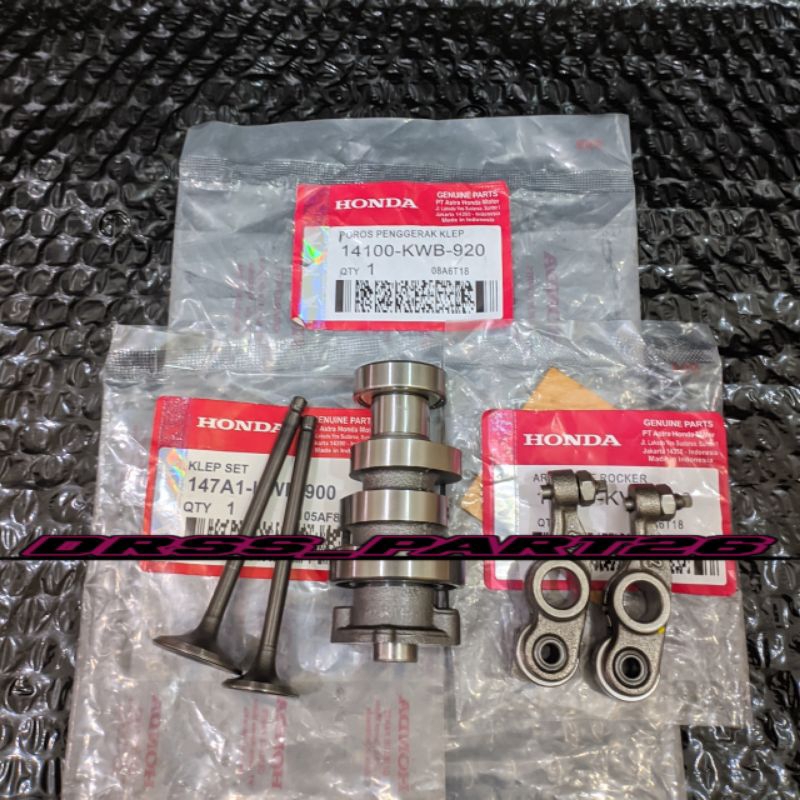 Paket 3Item Noken As+Platuk Klep+Klep Set KWB Honda Motor Blade110/Revo Absolute/Revo Fit Karbu