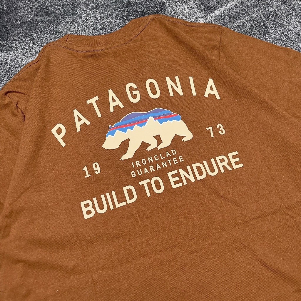 T shirt Patagonia Build To Endure 1973 Original Branded Kaos Pria Patagonia