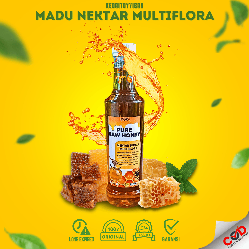 

NADA Madu Murni Multiflora Raw Honey Herbal Asli 100% Tanpa Campuran 500 Gram