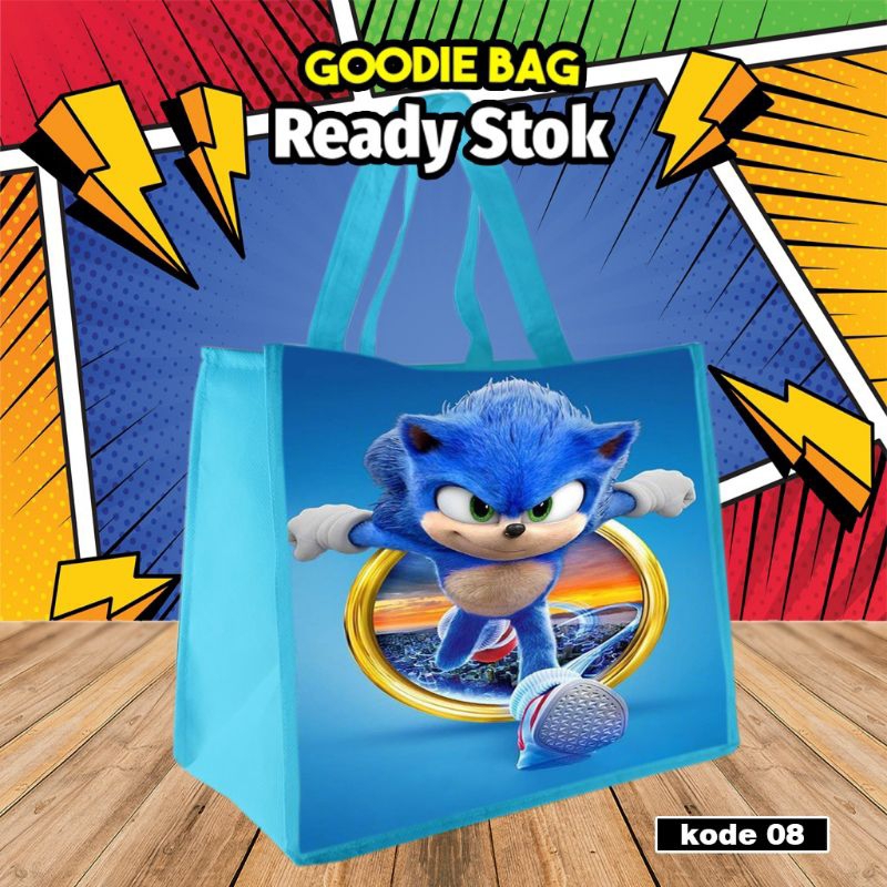 

{TAS KADO HAMPERS 10Pcs} goodie bag/tas kado karakter SONIC/kode 08