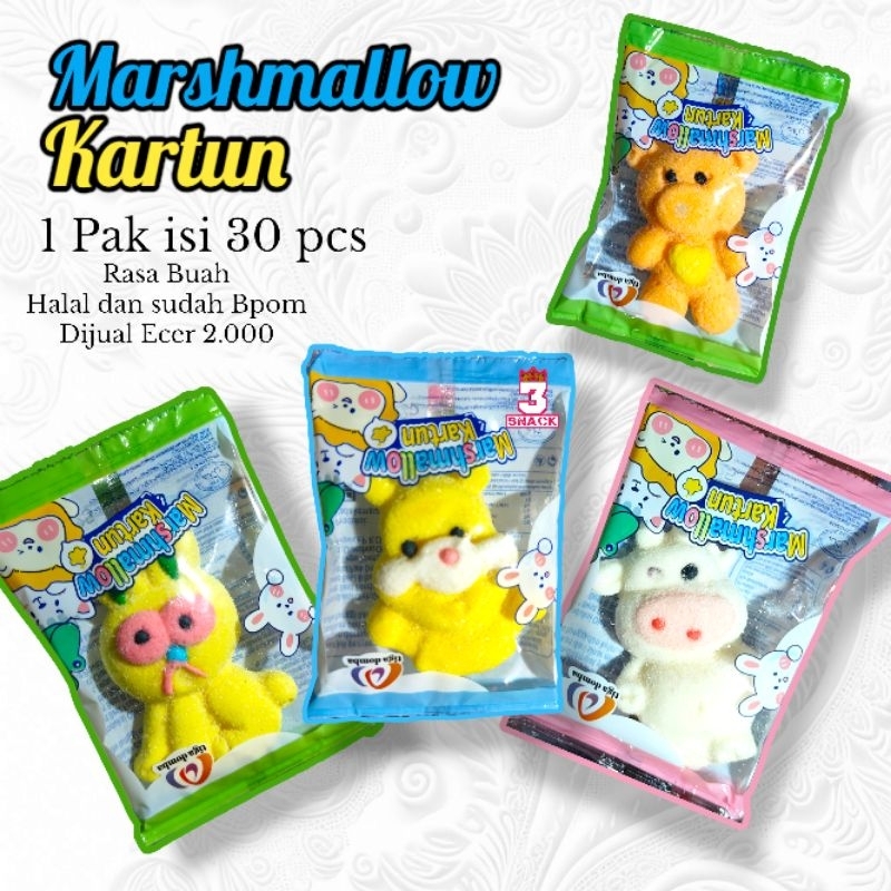 

Marshmallow Kartun ( Renceng ) 1 Pak Isi 30 Pcs