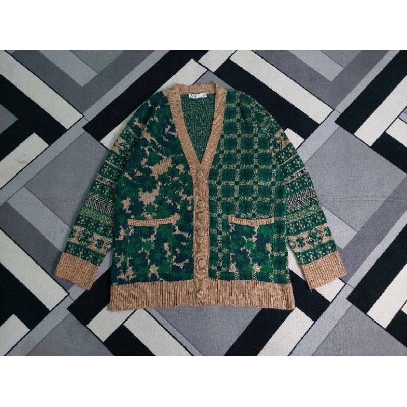 ZR Green Jacquard Knit Cardigan (2nd)