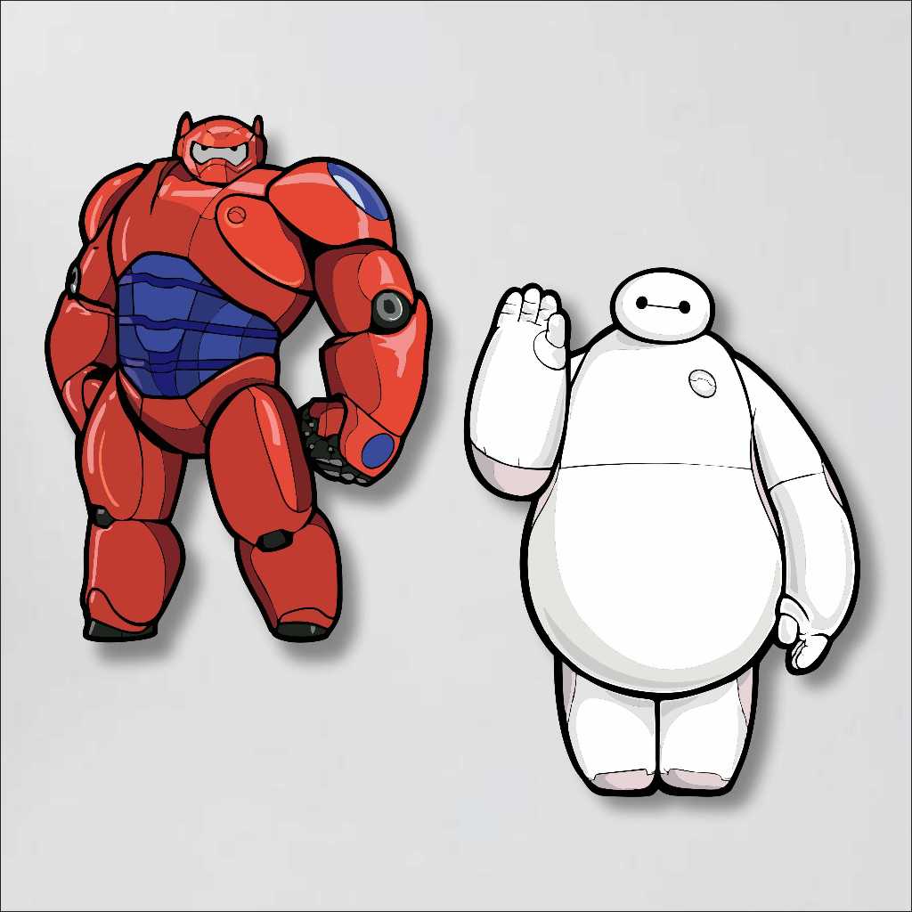 HIASAN PAJANGAN DINDING KARAKTER BIG HERO SIX BAYMAX BESAR UNIK HANDMADE UKIR KAYU HIASAN DINDING