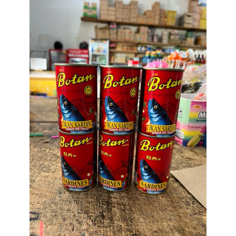 

SARDEN BOTAN MALAYSIA 155 GR / BOTAN MALAYSIA KECIL / SARDEN MALAYSIA / SARDON BOTAN MALAYSIA ORIGINAL