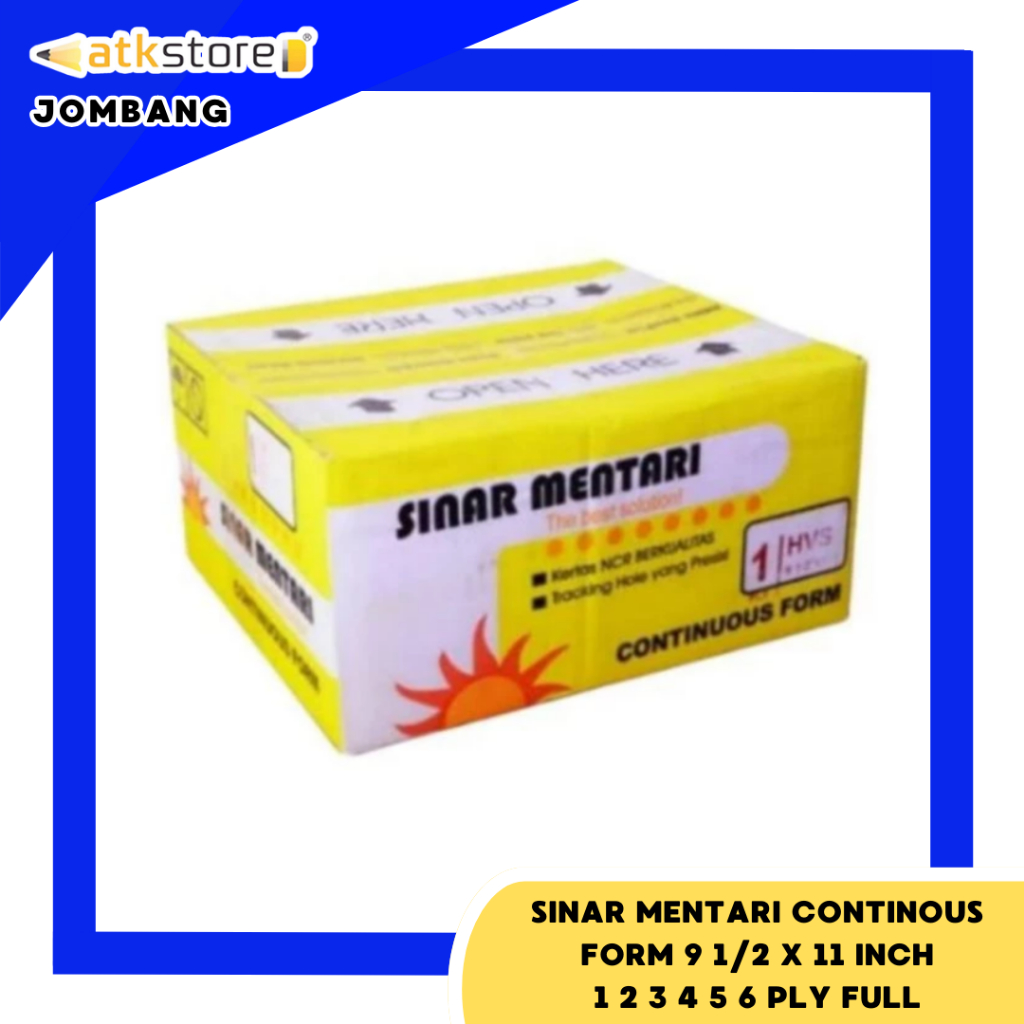 

SINAR MENTARI CONTINOUS FORM 9 1/2 X 11 1 2 3 4 5 6 PLY FULL - KERTAS SAMBUNG