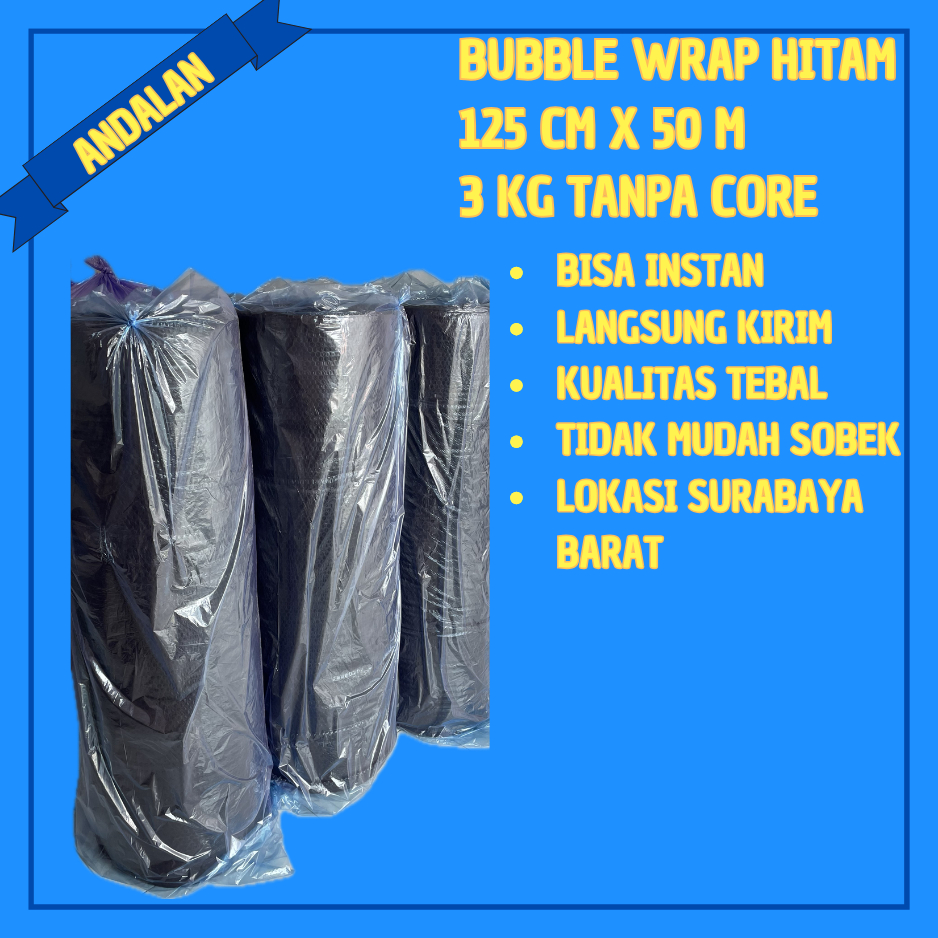 

BUBBLE WRAP HITAM 3KG 125cm x 50m