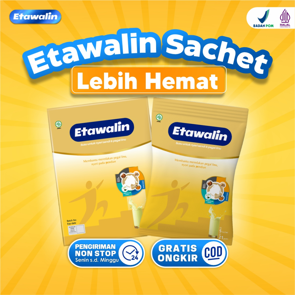 

(New) Etawalin 5 Sachet - Membantu Meredakan Nyeri Tulang dan Sendi