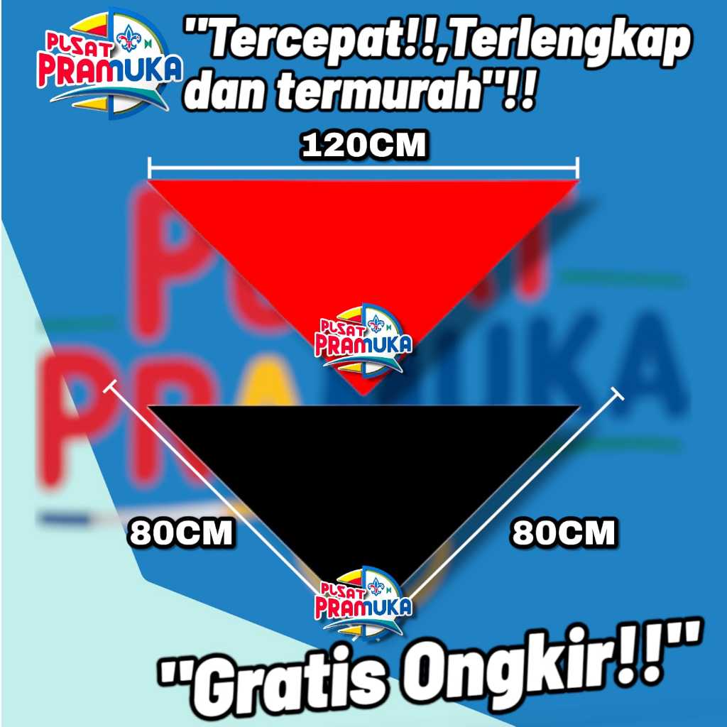 Scraft slayer sya leher merah hitam polos segitiga