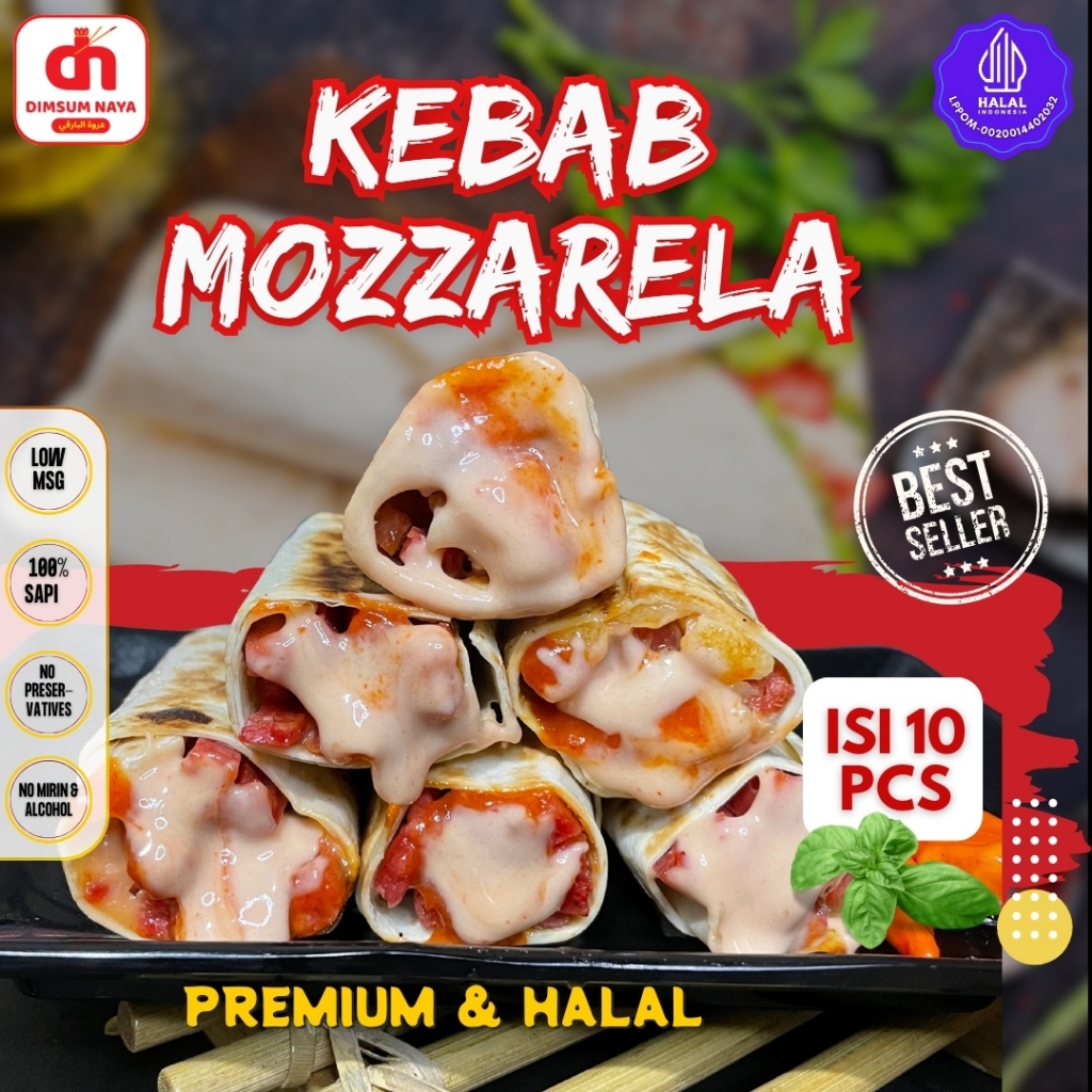 

Kebab Frozen Mozzarella Isi 10 Premium & Halal KEMASAN RANDOM