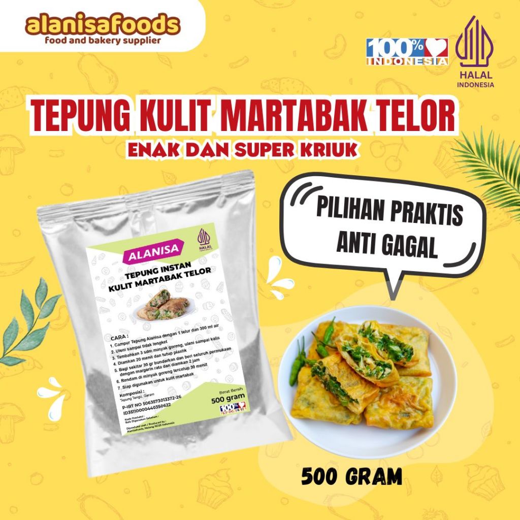 

TEPUNG instan PREMIX kulit MARTABAK TELOR 500GR