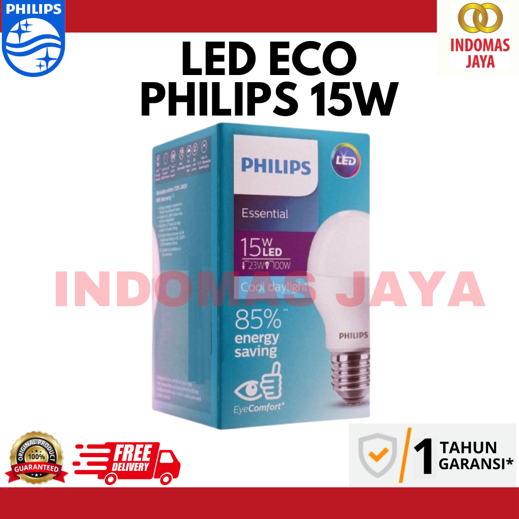 Lampu PHILIPS LED Essential 15W 15 Watt Putih - LED ESS 15Watt