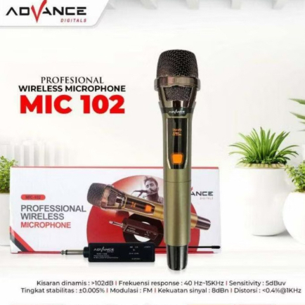 Microphone Advance MIC 102 Original Mic Wireless Single Mic Bluetooth Tanpa Kabel