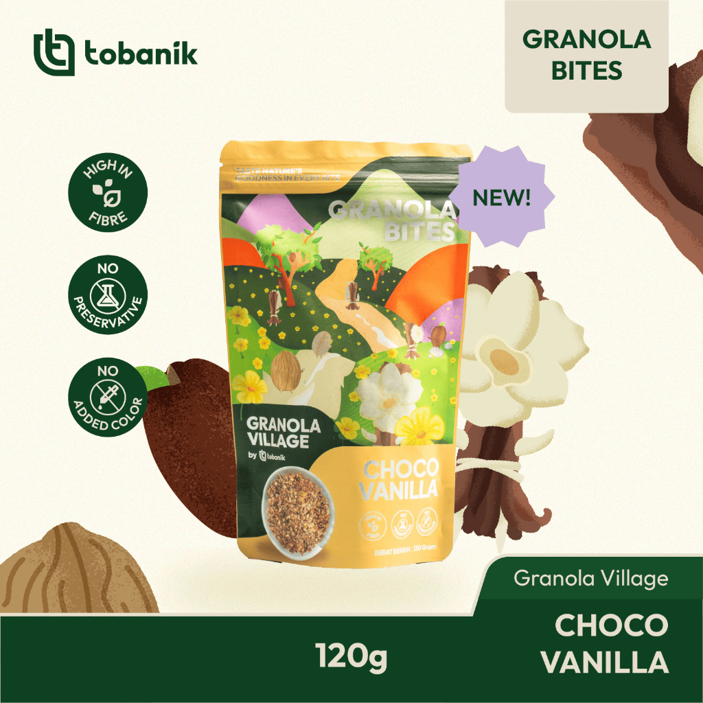 

Snack Granola Village Choco Vanilla Bites 120 Gram