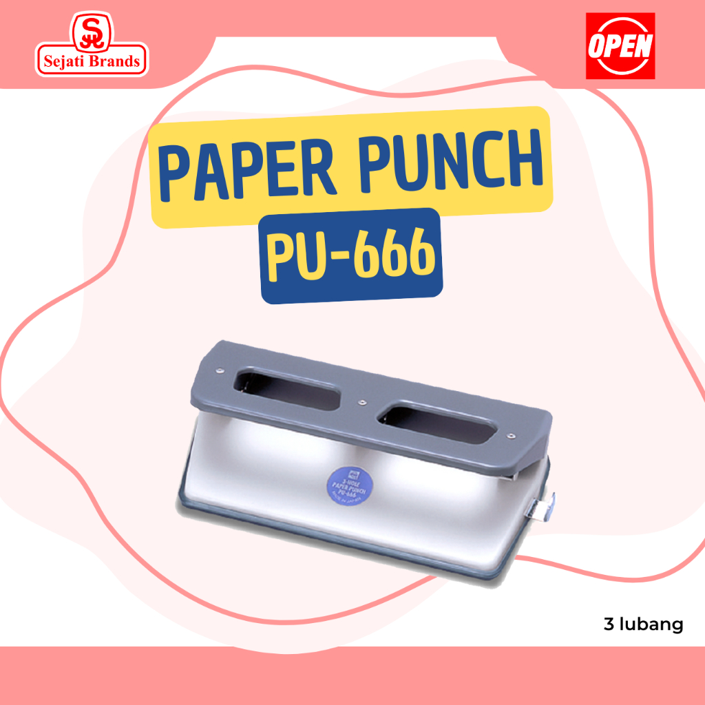 

OPEN Paper Punch PU-666 (3 Hole) - Pembolong Kertas