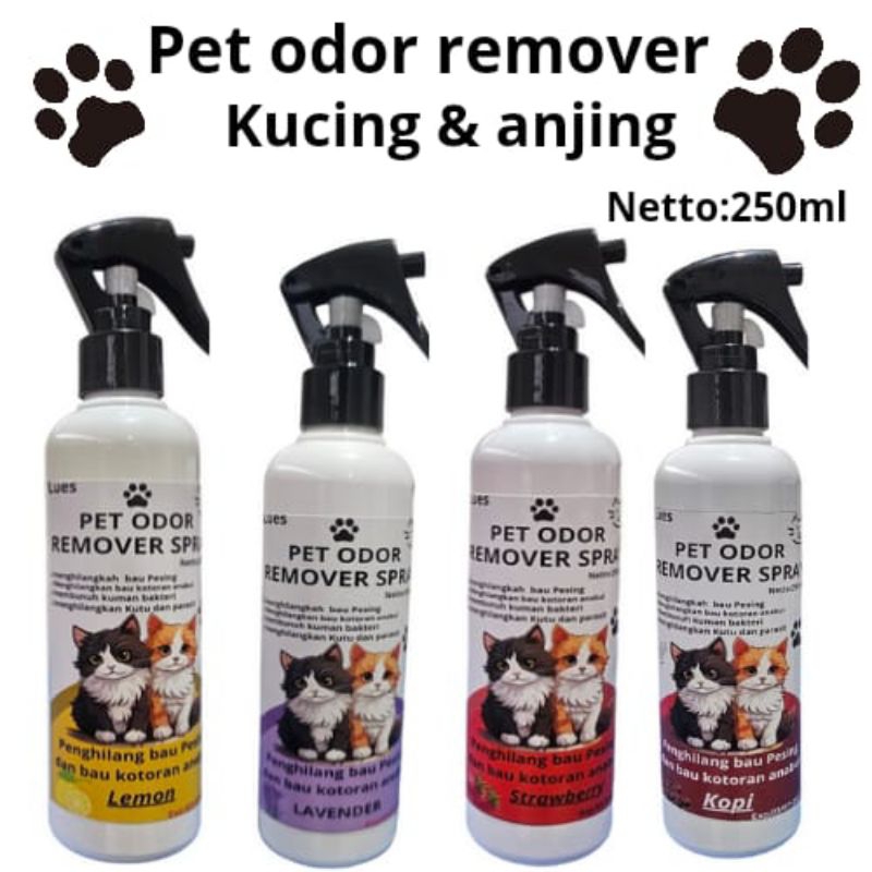 pet odor remover spray 250ml penghilang bau pesing kucing dan tidak sedap