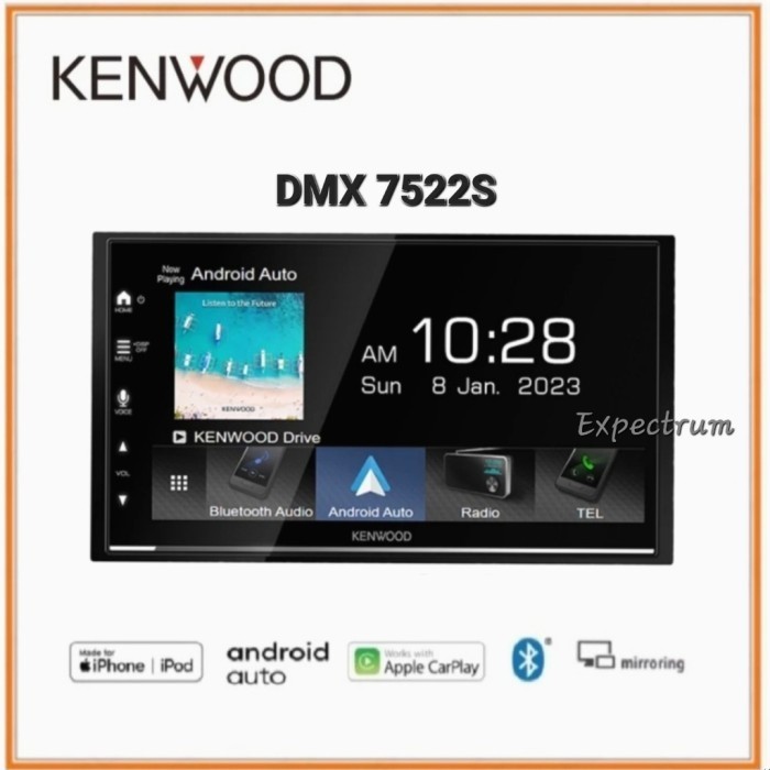KENWOOD DMX-7522S Head Unit Double Din Tape Audio Mobil DMX7522S 7522S