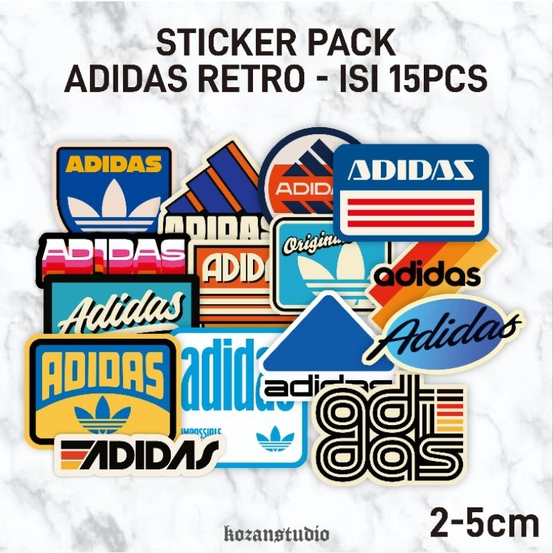 

[15pcs] Sticker Adidas Logo Retro - Stiker Helm/Hp/Laptop/Lemari/Dll