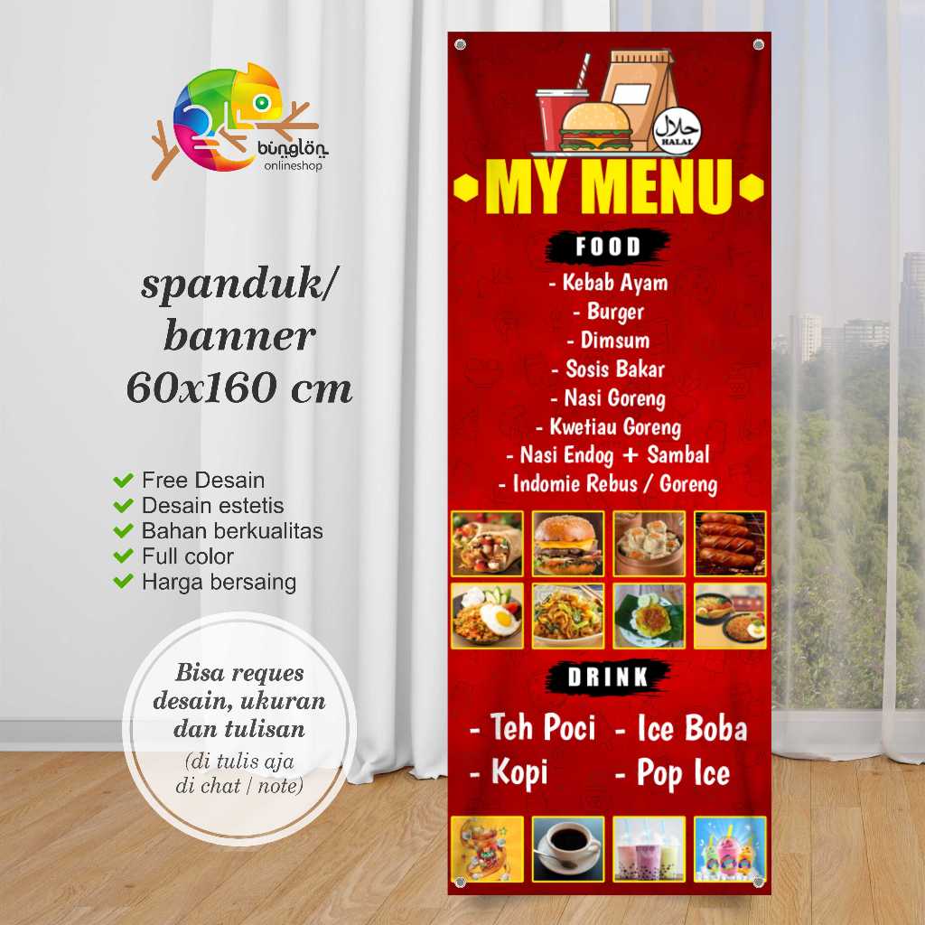 Cetak Spanduk Banner Menu Makanan Dan Minuman