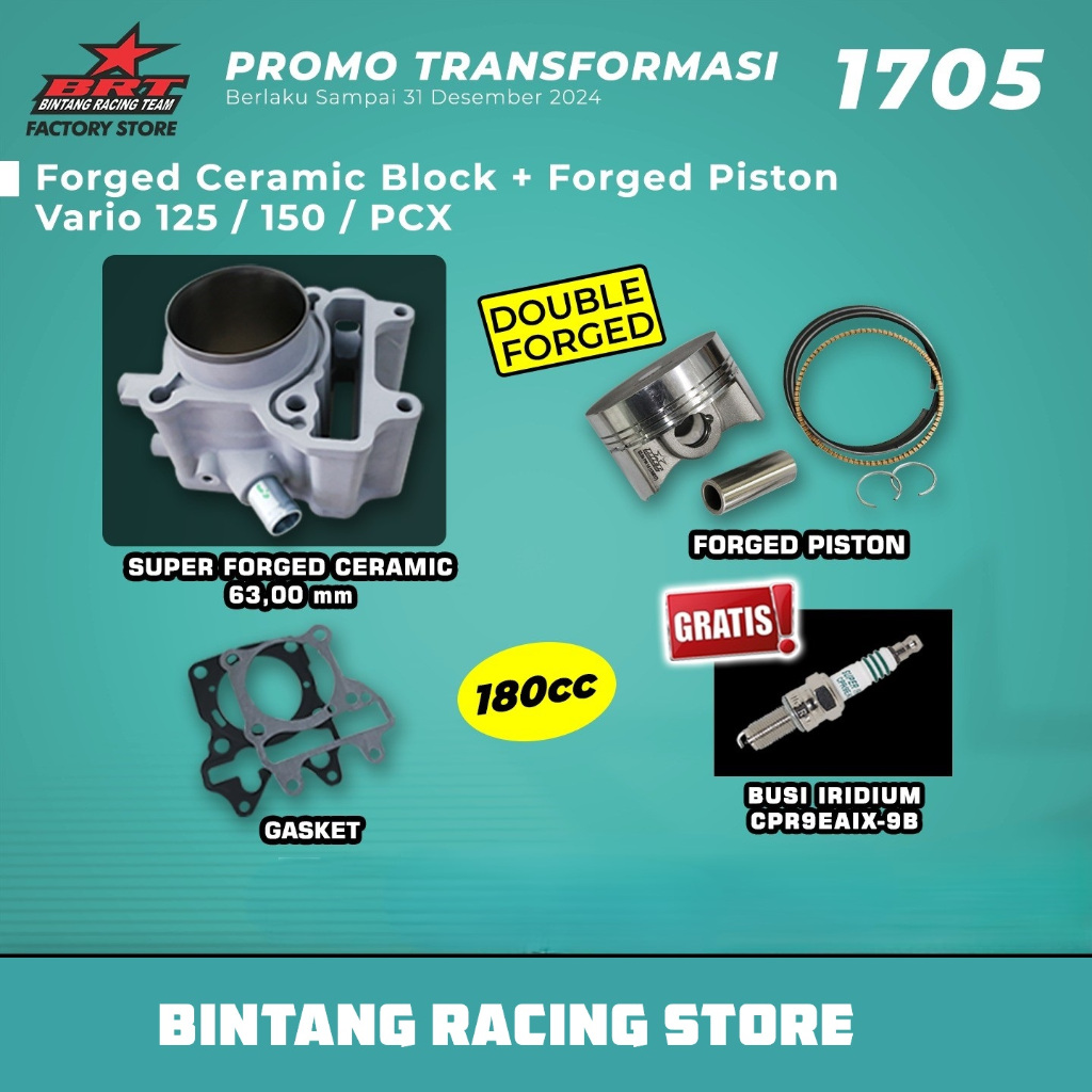 Paket Bore Up BRT Honda Vario 150 Ceramic 63mm