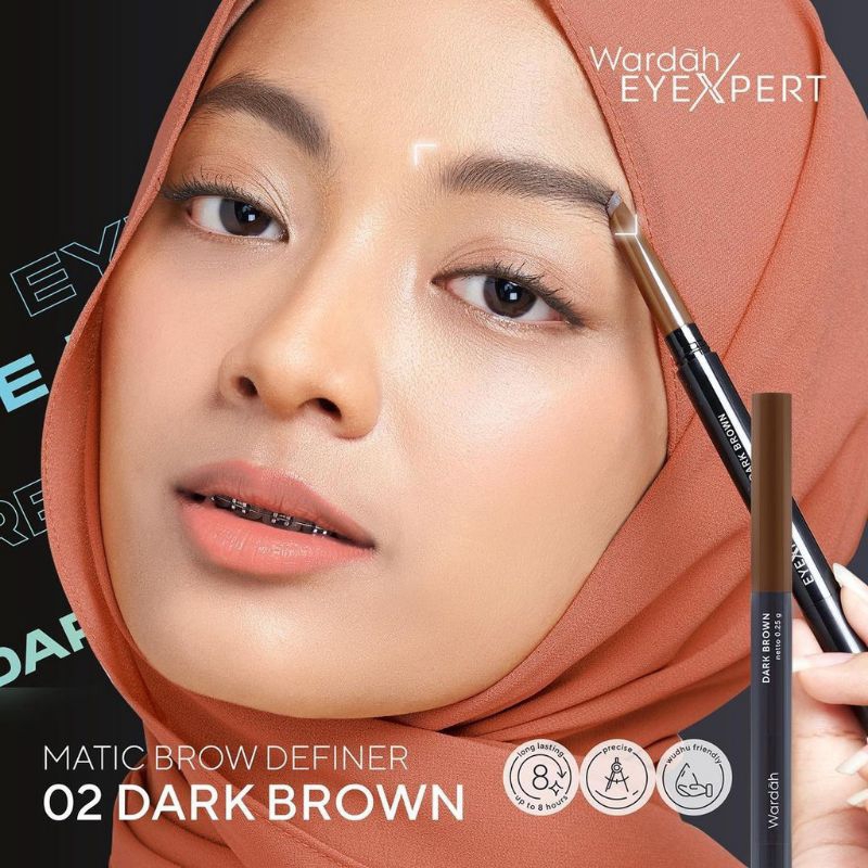 Wardah EyeXpert Matic Brow Definer / Wardah eyebrow brown,black / pensil alis murah / pensil alis mu