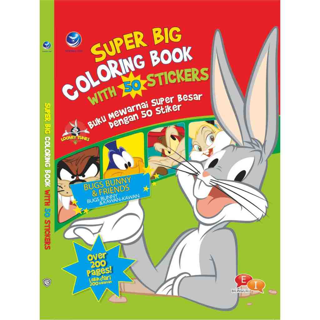 Toko Buku Hadassah - Super Big Coloring Book With 50 Stickers, Bugs Bunny And Friends 8