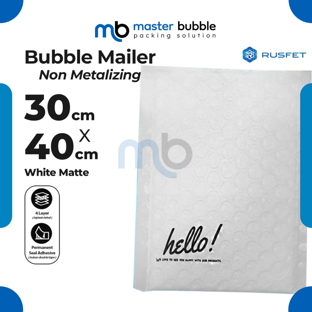 Amplop Envelope Bubble Mailer Putih Dove 30 x 40 cm / Security Bag Mailer Rusfet Harga Ecer Satuan