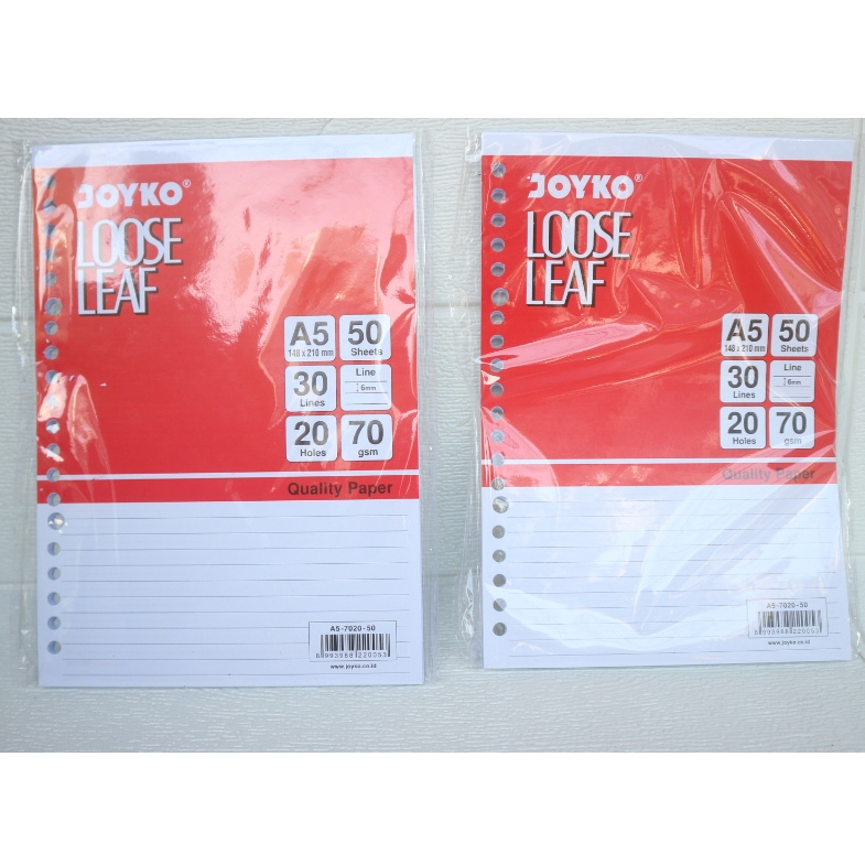 

Isi Binder Loose Leaf A5 Isi 50 Lembar Per 2 Bungkus Joyko