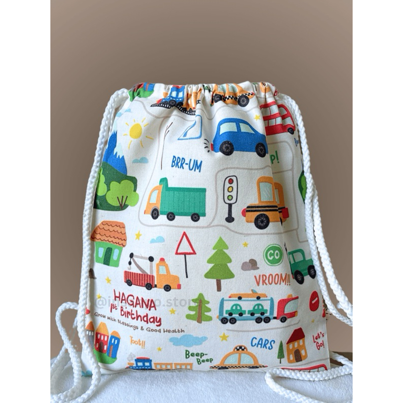 

Goodie Bag custom Drawstring Backpack ukuran 27x36 Full Print