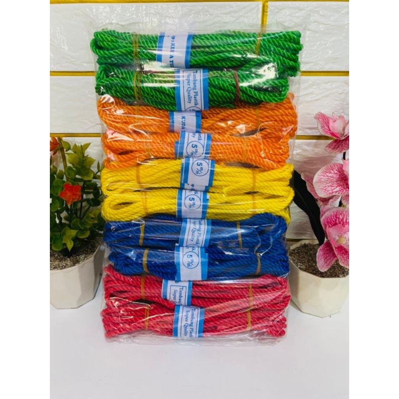 

Tali tambang ukuran 5mm 1pak isi 10 pcs sudah varian campur warna kuat dan kokoh