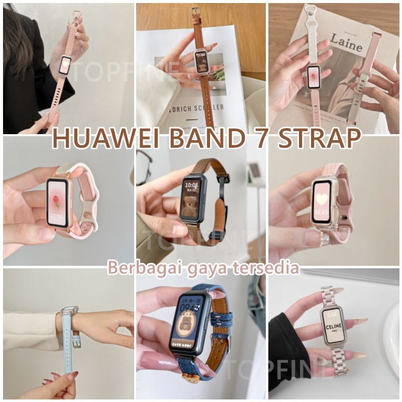 Strap Huawei Band 7 / Tali Pengganti Huawei Band 7 / lether strap huawei watch band 7 Silicone Strap
