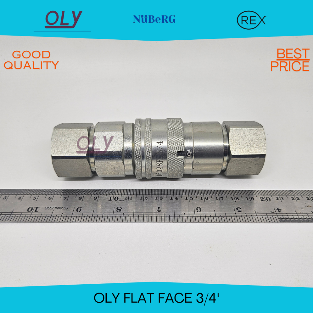 3/4" QUICK COUPLER HYDRAULIC FLAT FACE OLY