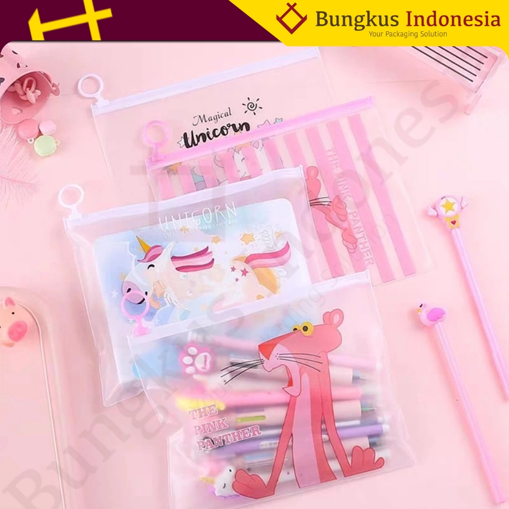 

Zipper Bag Unicorn Pouch Tempat Pensil Transparan Pouch Serbaguna