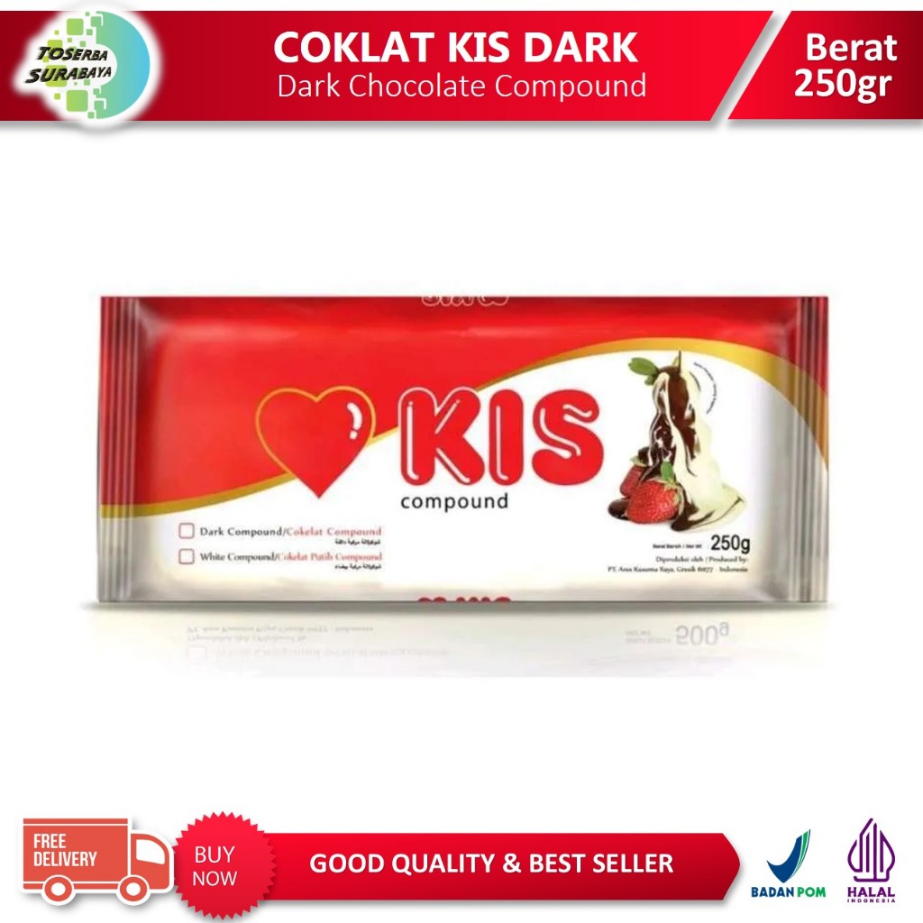 

Cokelat Blok KIS 250gr / Coklat Batang KIS / DARK Chocolate Compound