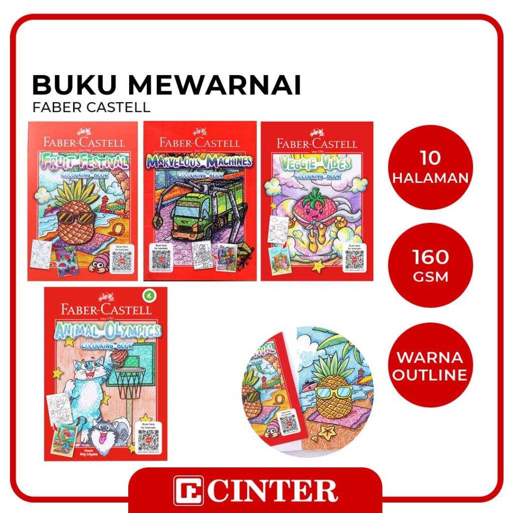 

FABER CASTELL - BUKU MEWARNAI / COLOURING BOOK KARAKTER / BUKU GAMBAR