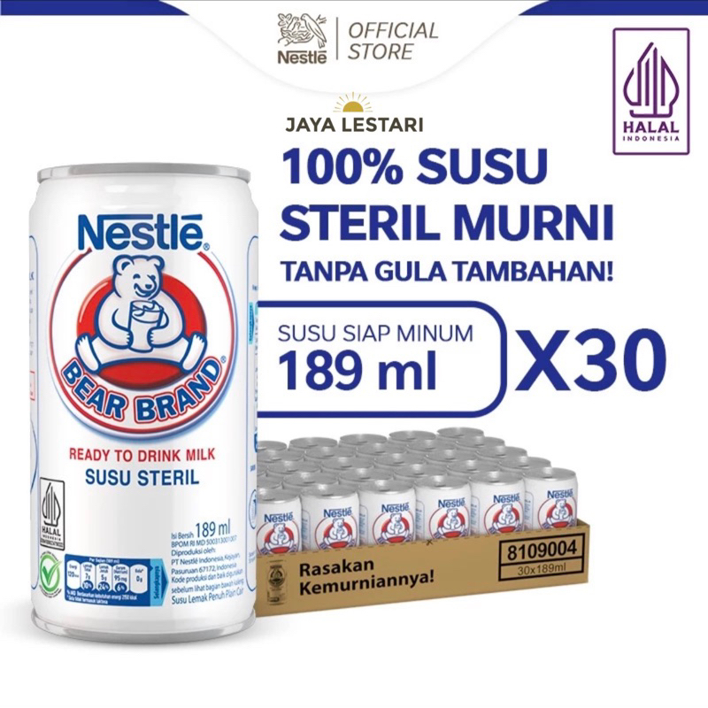

Nestle Susu Steril Bear Brand Karton (Isi 30/Karton)
