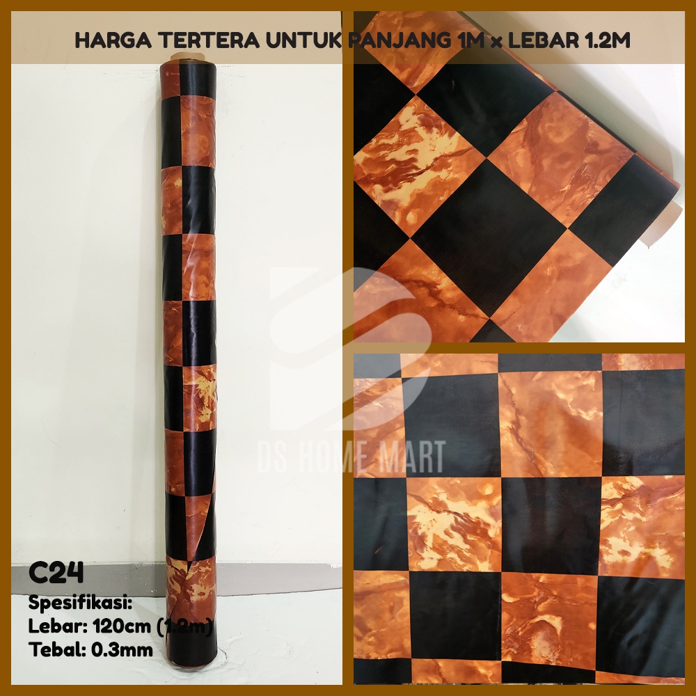 C24 - Karpet Lantai Tikar Plastik Taplak Meja Vinyl METERAN