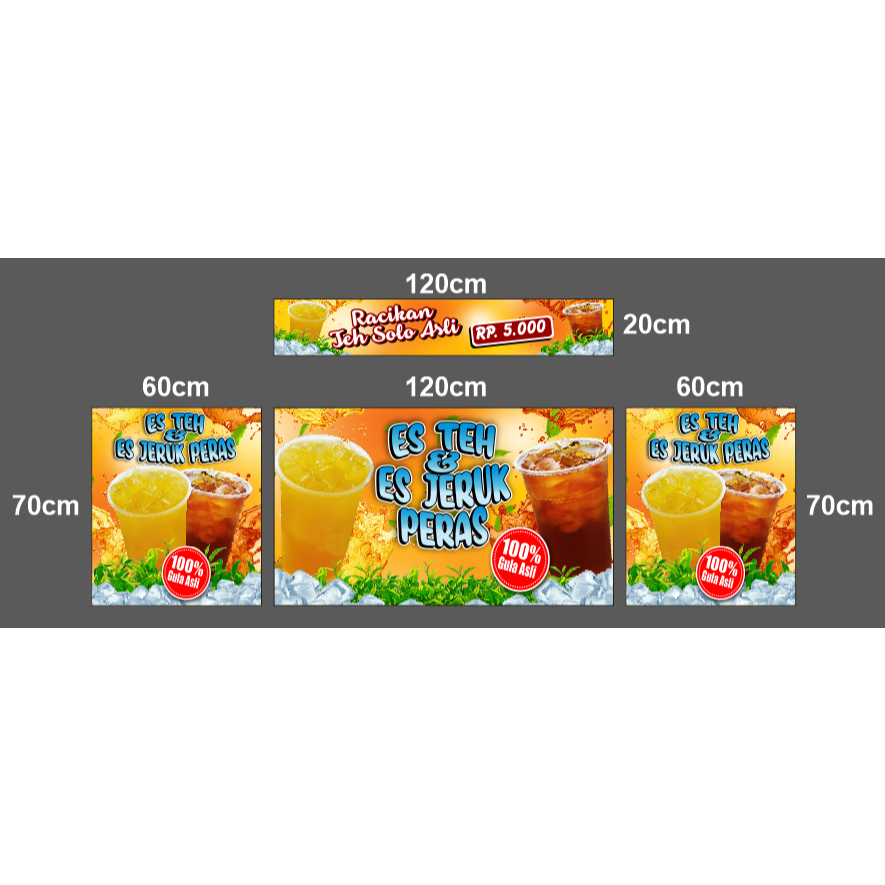 Custom banner booth / rombong es teh es jeruk peras