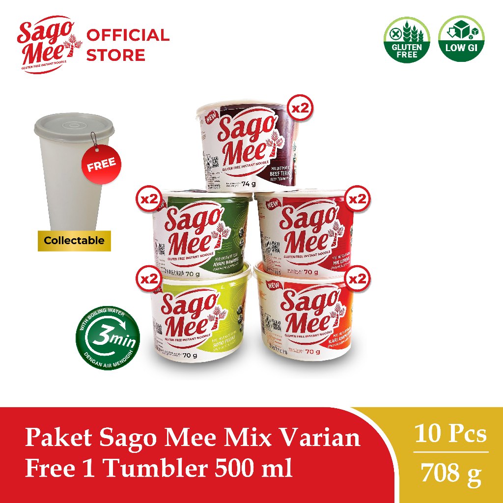 

Paket Mix Sago Mee Gluten Free Mie Instan Extra 1 Tumbler 500ml